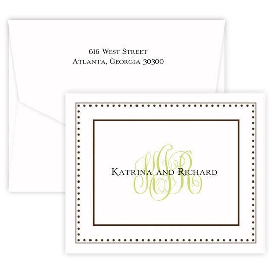 Couples Monogram Folded Note Cards